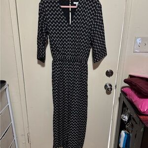 Joie Black and White Long Sleeve Dress